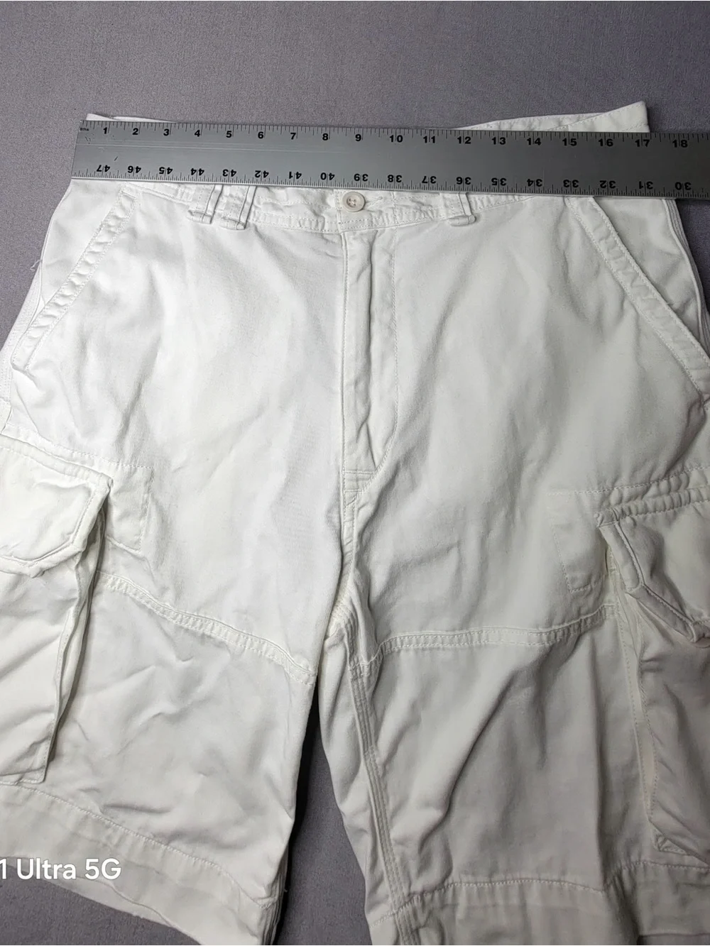 Polo by Ralph Lauren Men’s White Cargo Shorts with Utility Pockets